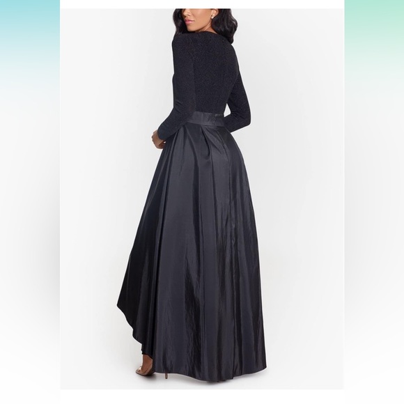 X BY XSCAPE Womens Metallic Long Evening Dress Black 12 - Picture 3 of 3